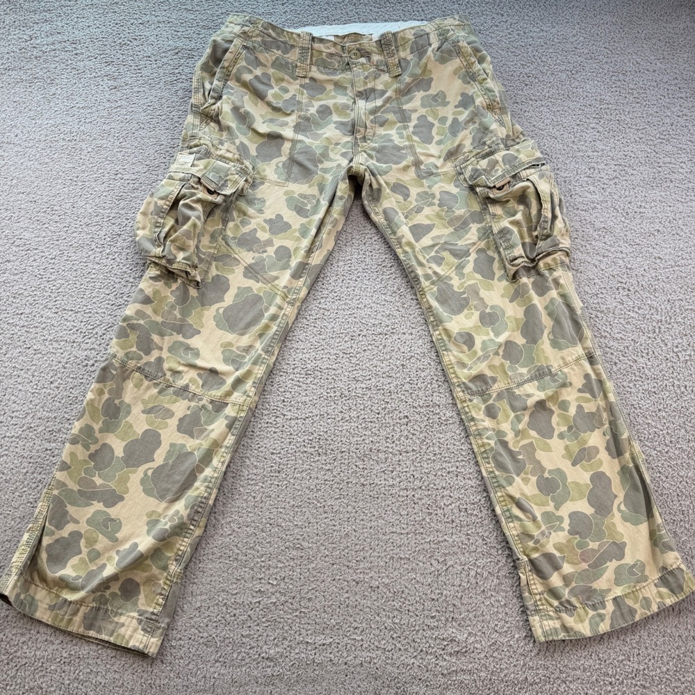 Denim & Supply Ralph Lauren Men 36x32 Duck Hunter Camo Cargo Pants Frog Skin